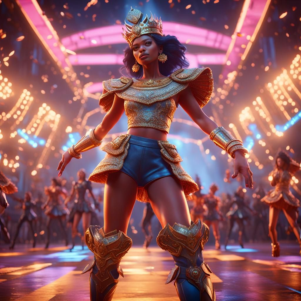 Dancing Queen in 3D Videogame Style