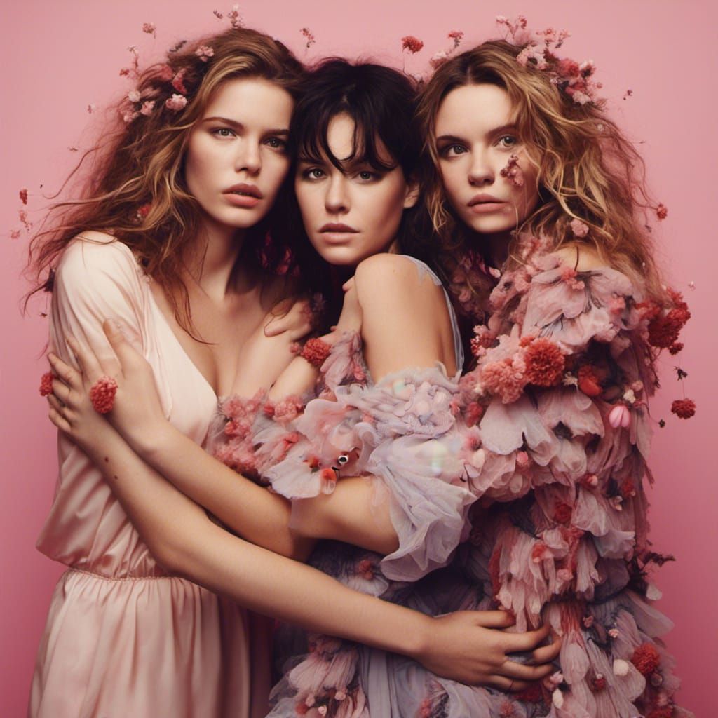 Hyperrealistic Portrait of Two Women Expressing Self-Love