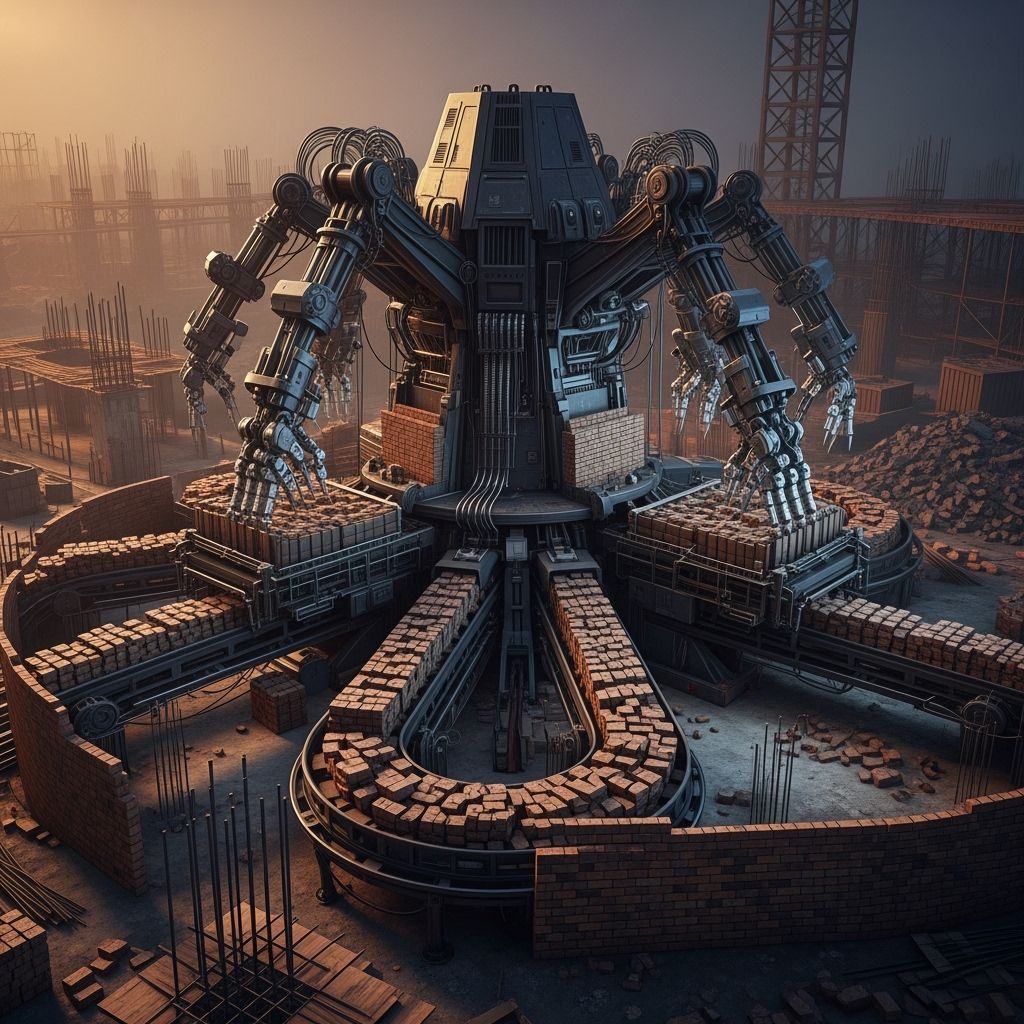 Industrial Machine Builds Brick Walls in Sci-Fi Style