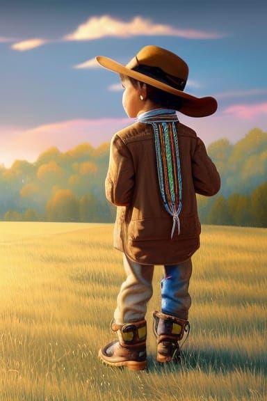 Adorable Puppy Cowboy in Hyperrealistic Style