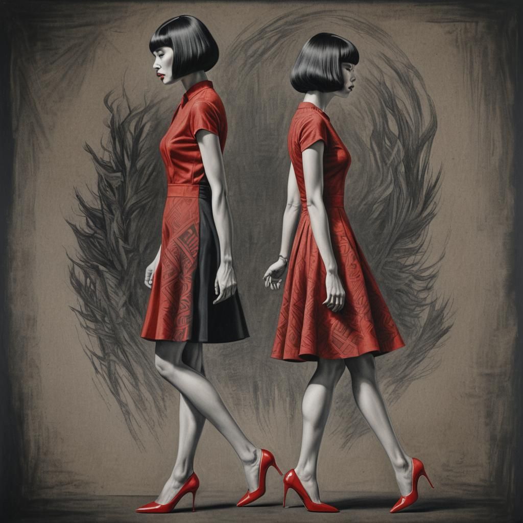 Hyper-Realistic Charcoal Portrait of a Woman in Profile