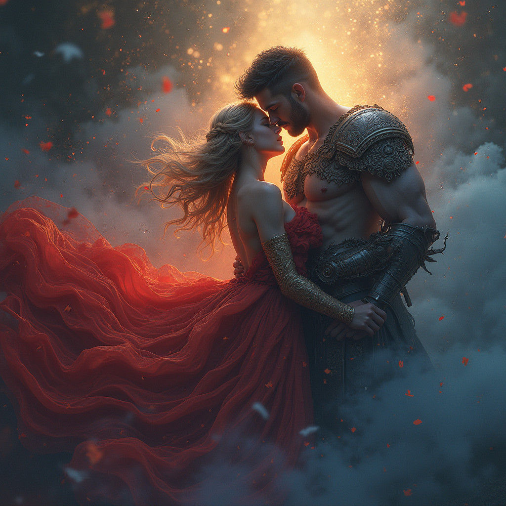 Goddess of Love and God of War Embrace