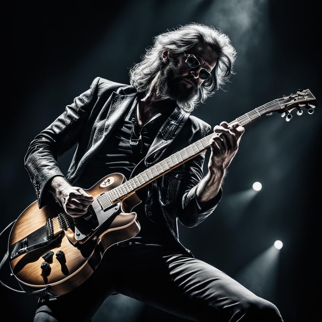 Rockstar Guitarist Portrait on Stage