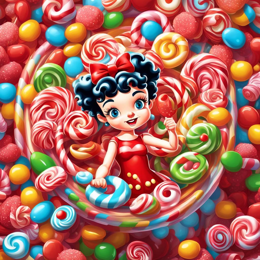 Betty Boop in Candyland Art Style