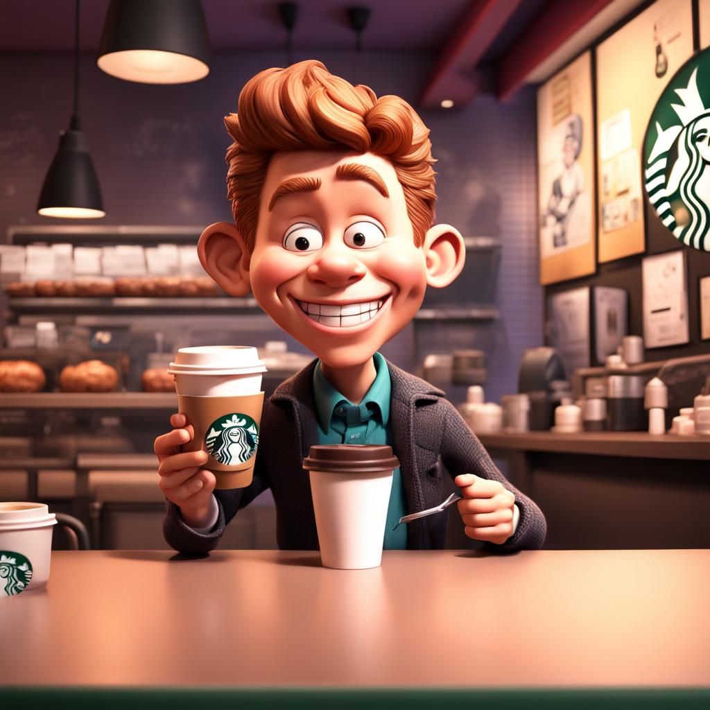 Alfred E. Neuman at Starbucks, Pixar Style