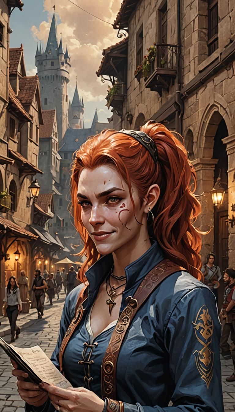 Tiefling Bard Noble with Wry Grin Portrait