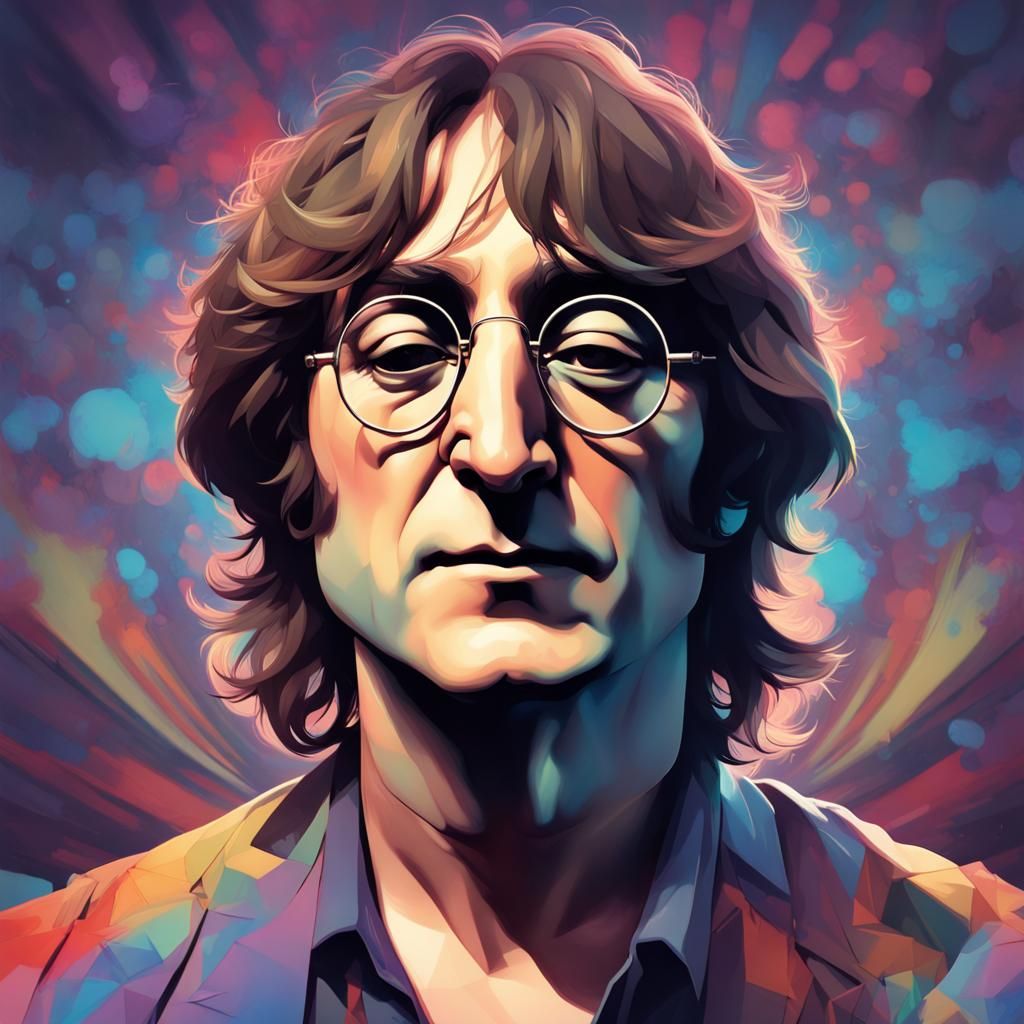 John Lennon Portrait in Hyperdetailed Style