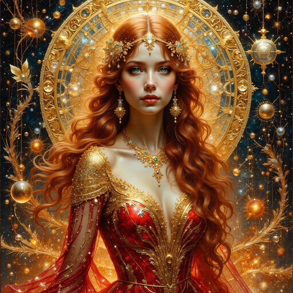 Galactic Woman in Art Nouveau Style
