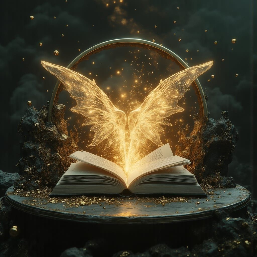 Whimsical Miniature Realm Unveiled Through Golden Book Porta...