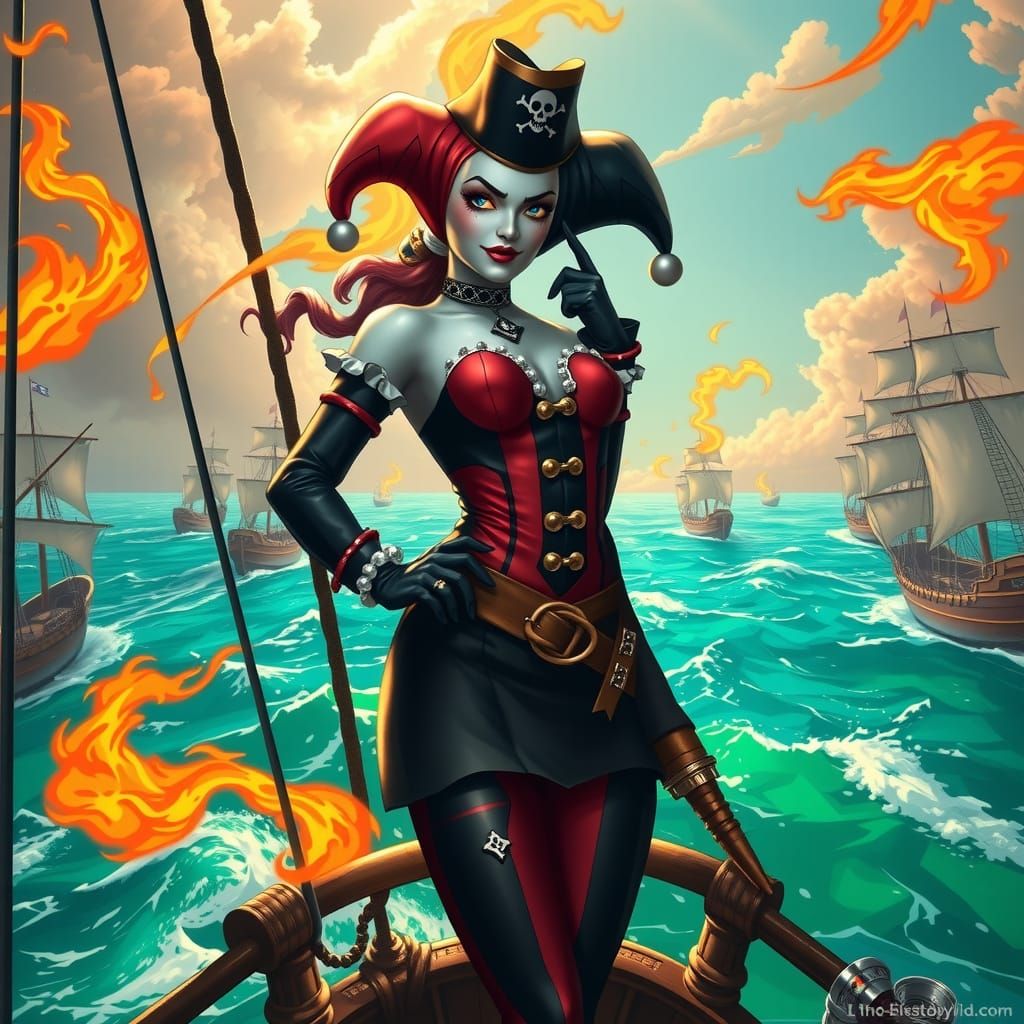 Harley Quinn as Pirate Queen in Fiery Seas