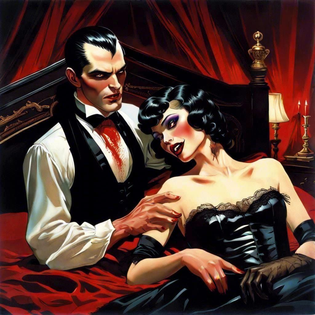 Bloody Vampire Bite Graffiti Art