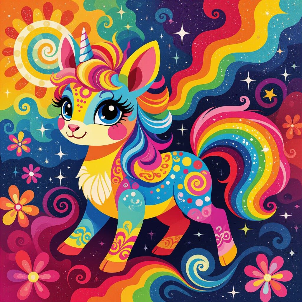 Rainbow Animal in Playful Graphic Style