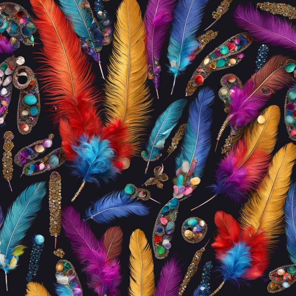 Glamorous Drag Show Performer in Sequins and Feathers
