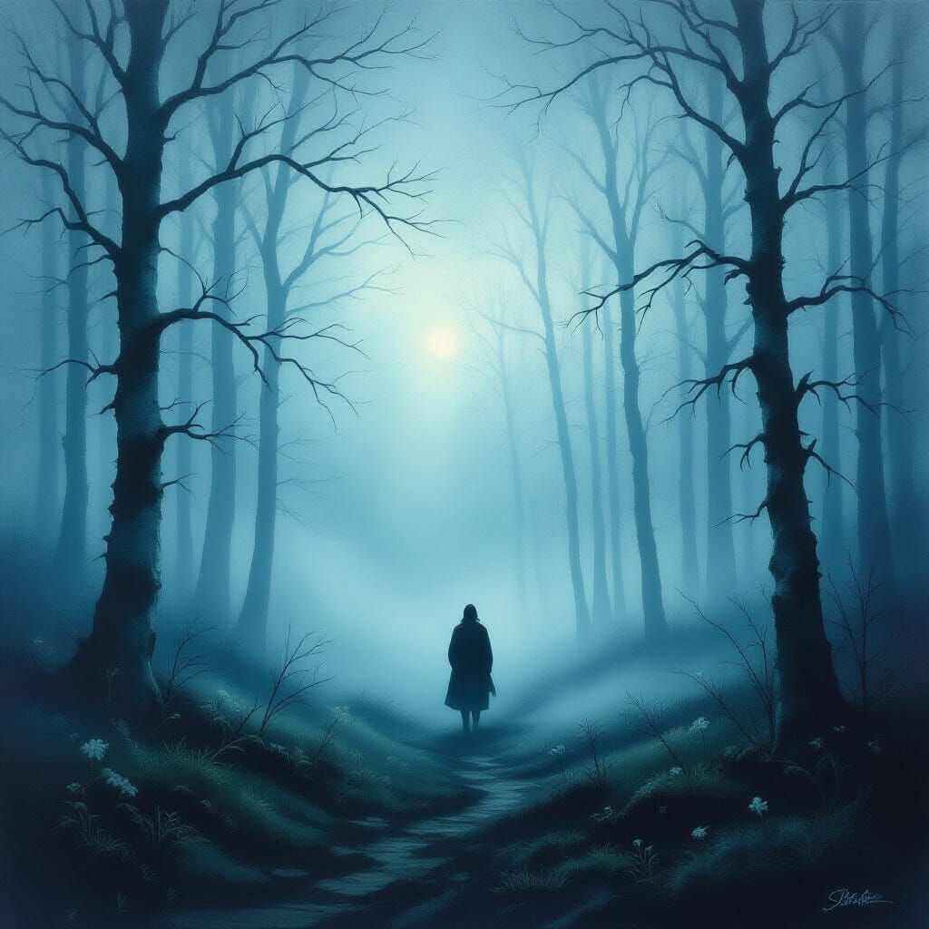 Misty Forest: Ethereal Glow in Classic Style