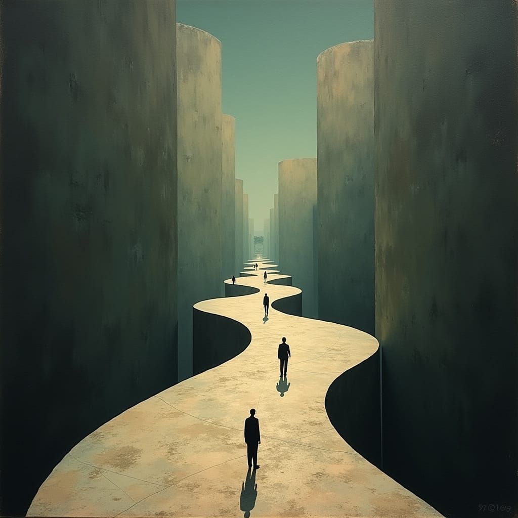 Surreal Space Tilted 56 Degrees, Reversed Realities