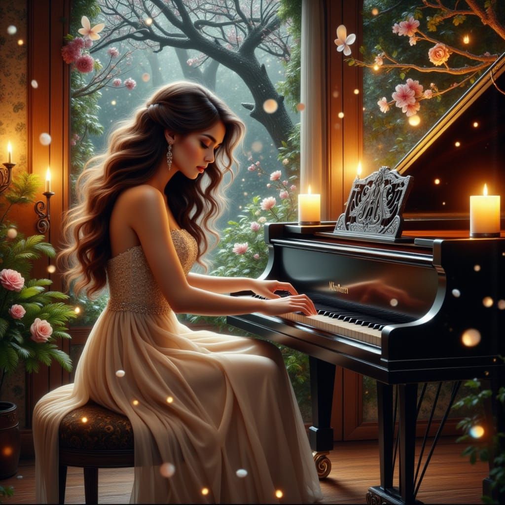 Cozy Piano Serenade in Art Nouveau Style