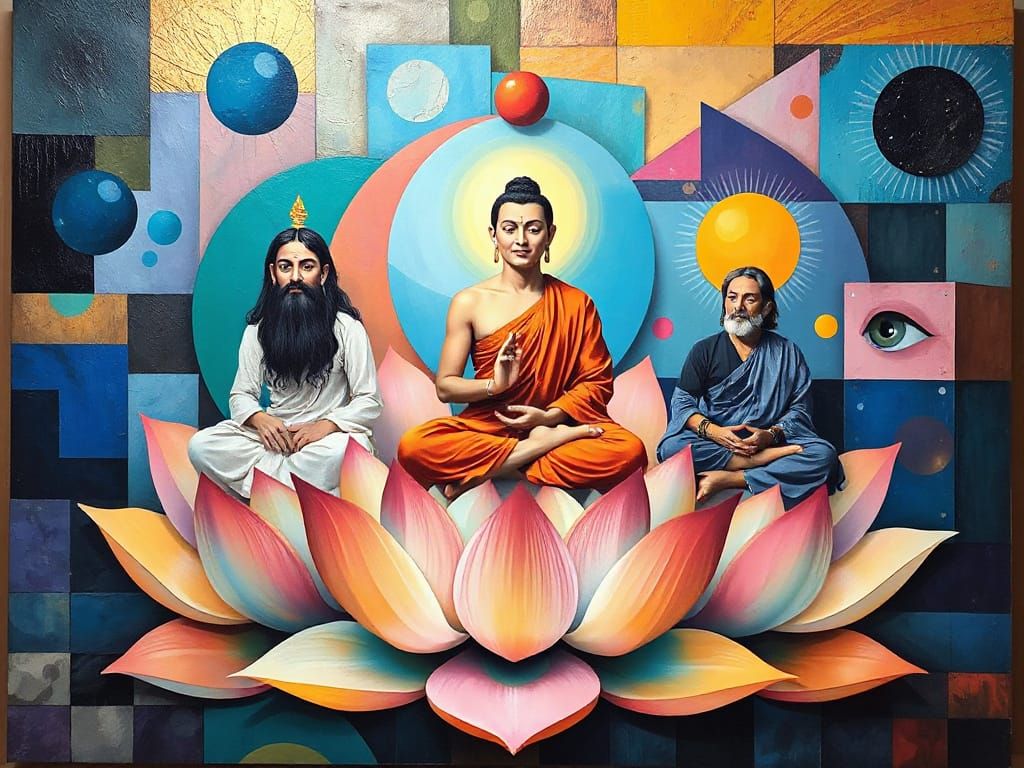 Religious Figures in Cubist Surreal Impressionism