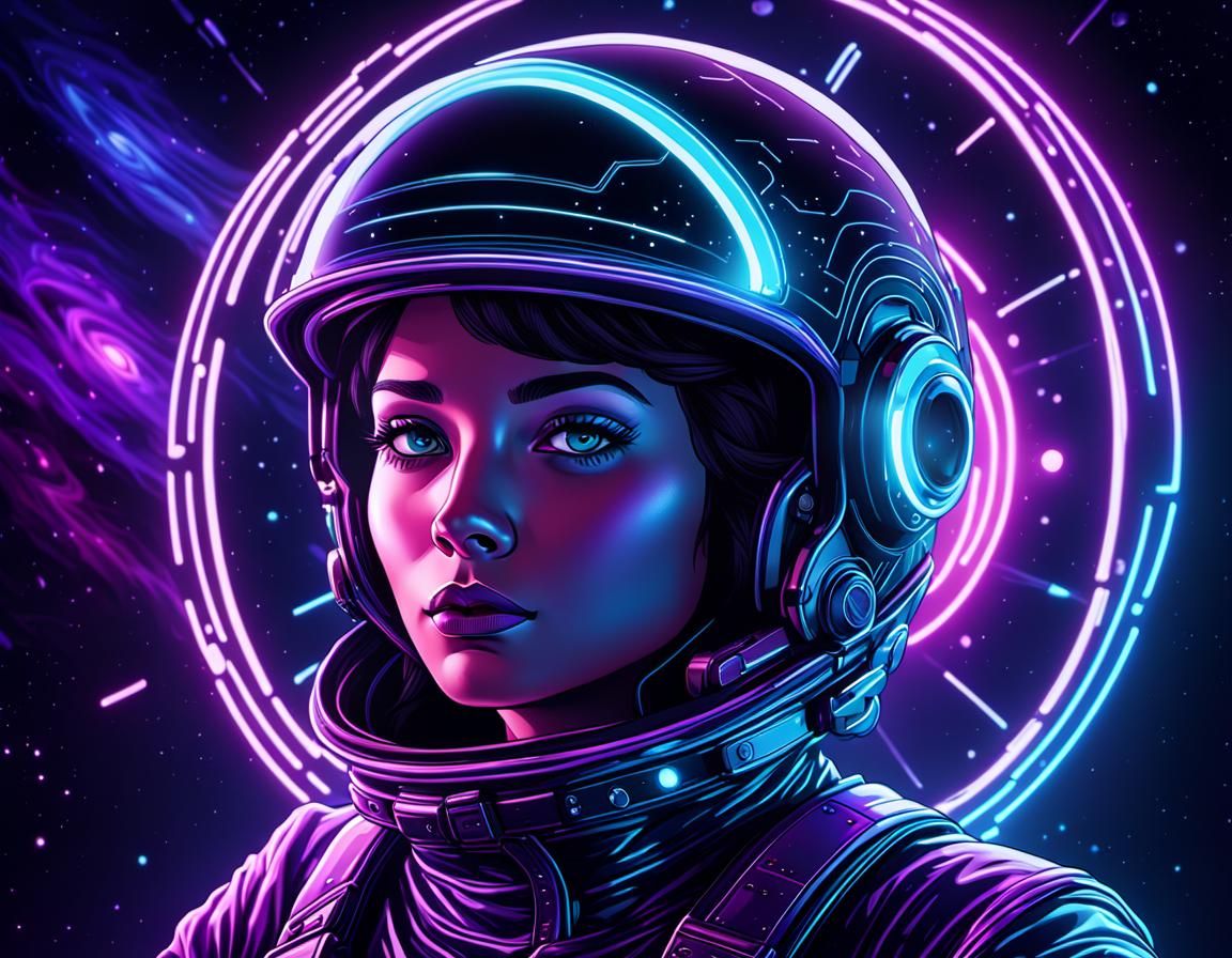 Wanted: Space Smuggler in Neon Digital Art
