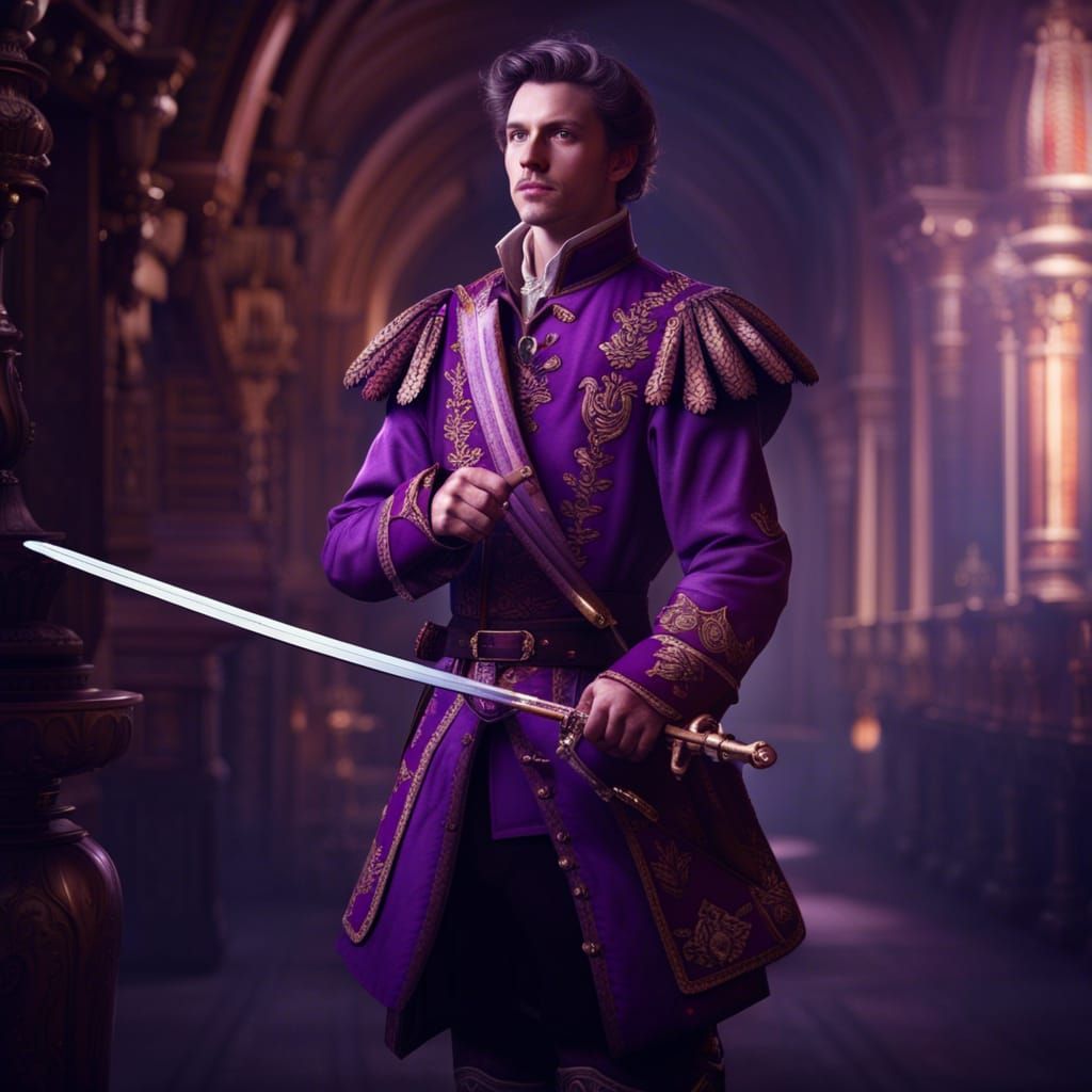 Noble Musketeer with Ornate Sword: Digital Matte Painting