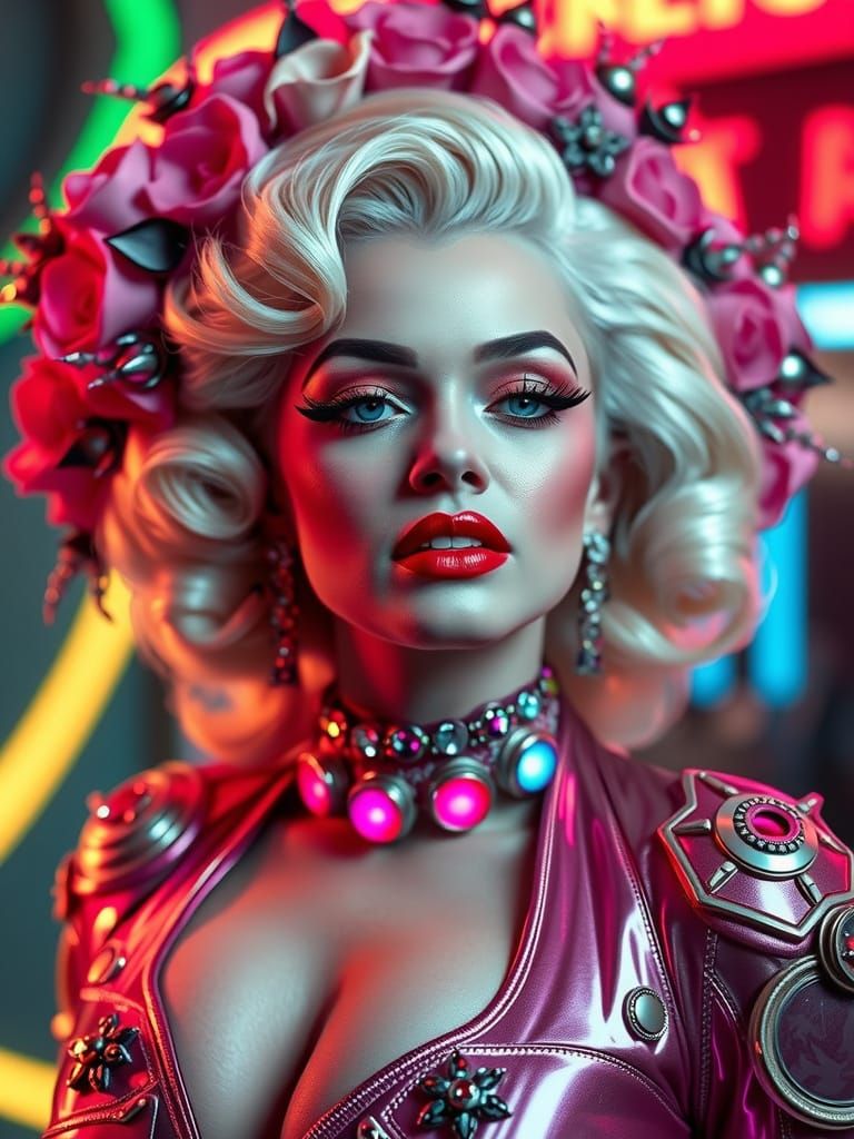 Alien Queen Marilyn in Cyberpunk Costume