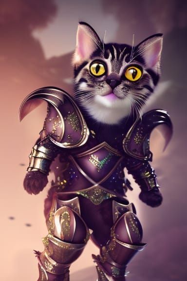Armored Kitten: Fantasy Digital Matte Painting