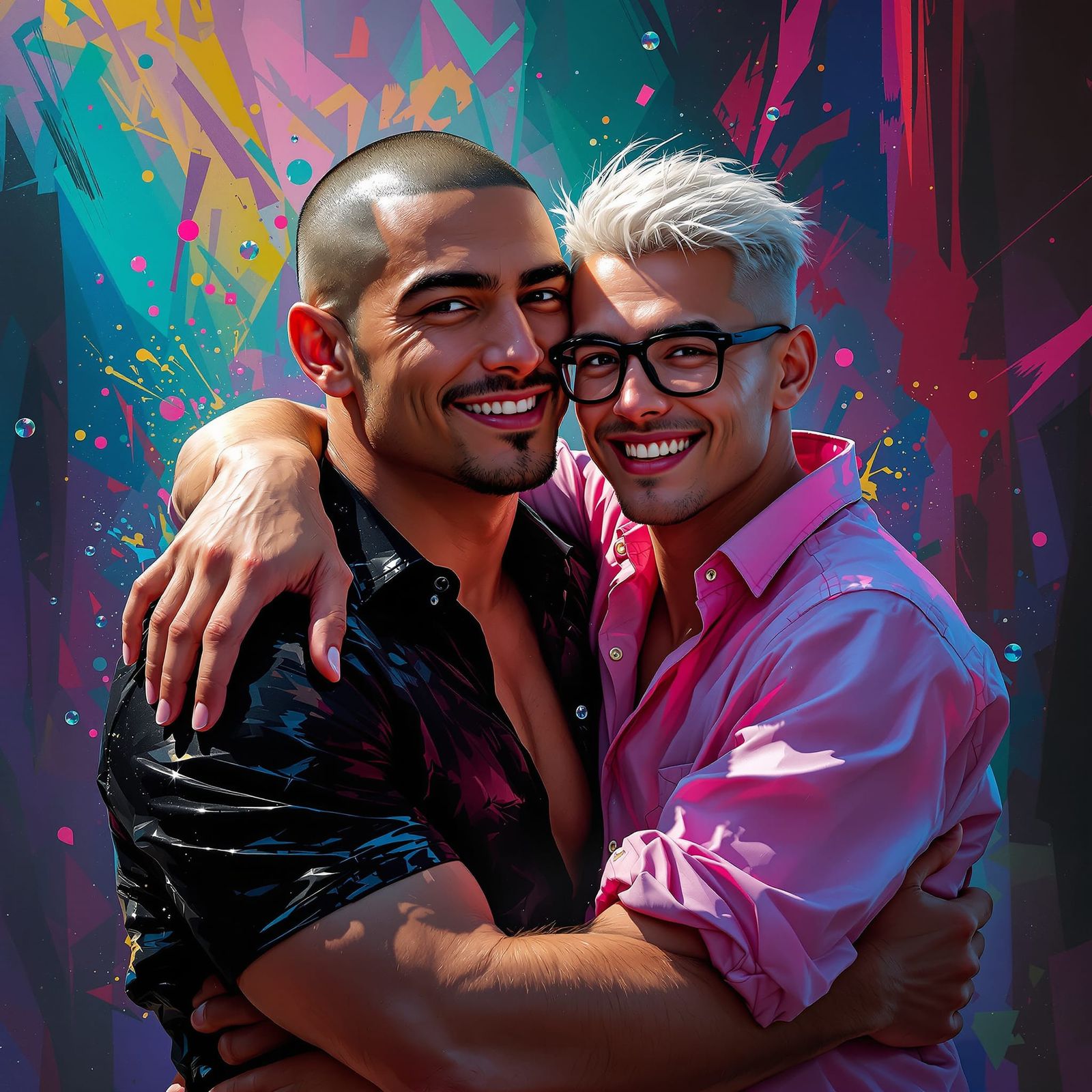 Joyful Couple Embracing After House Party