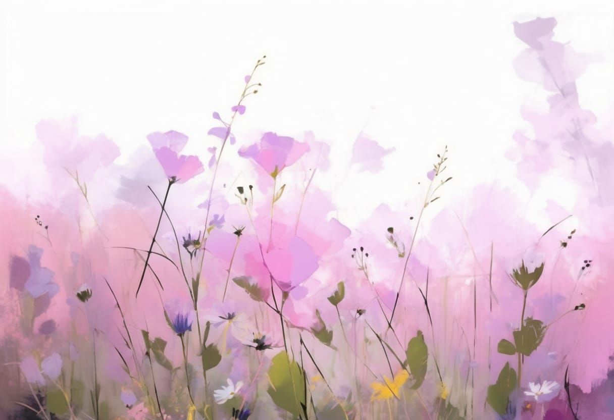 Vibrant Expressionist Wildflowers in a Grunge Aesthetic