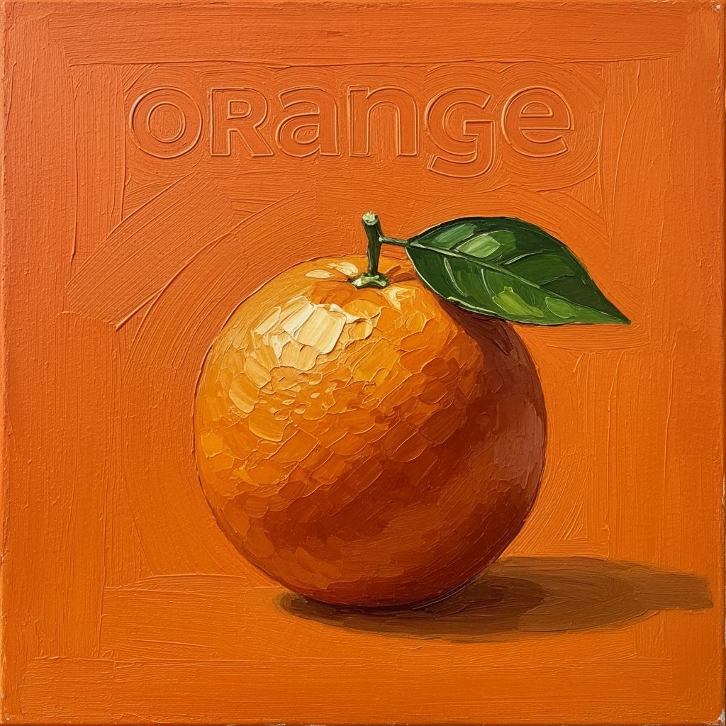 Pallet Knife Oil Painting of an Orange