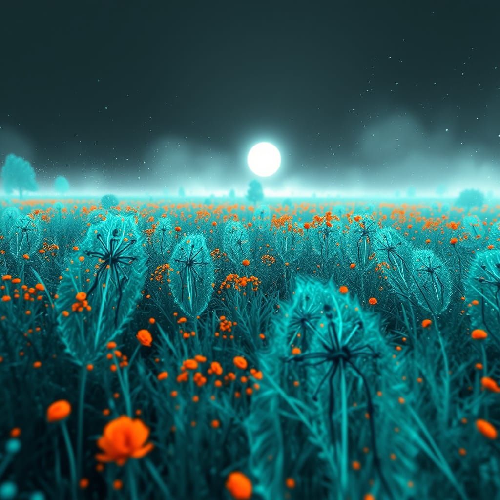 Intricately Detailed Field in Triadic Colors