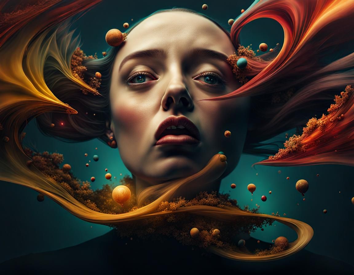 Surreal Illustration of Imperfection Fear in 8k