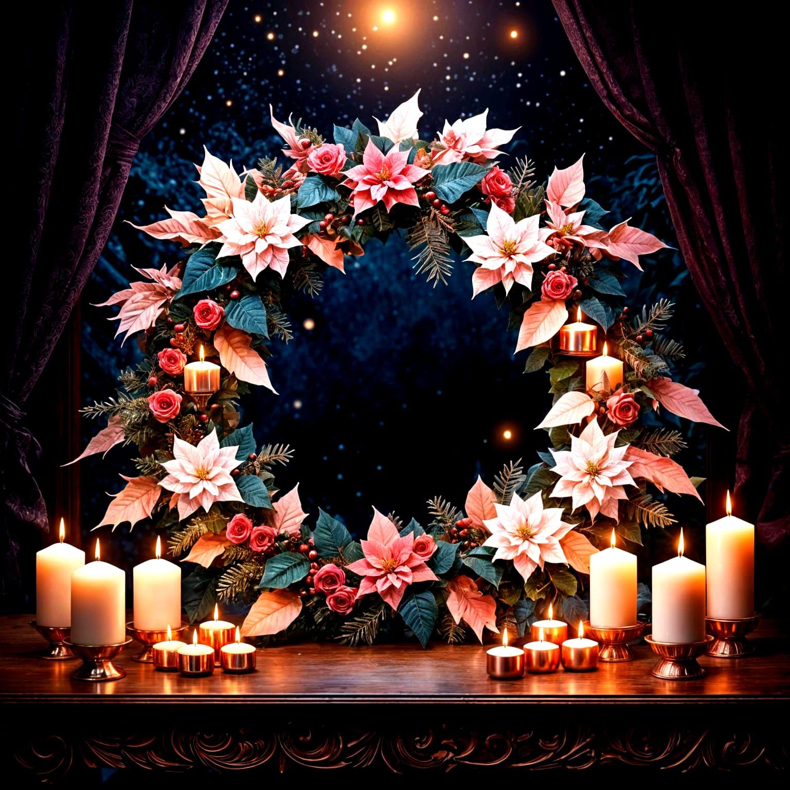 Ethereal Christmas Wreath in Soft Pink and Rose Gold