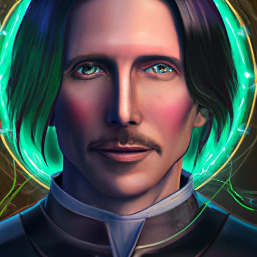 Tesla: Electricity Portrait in Artstation Style