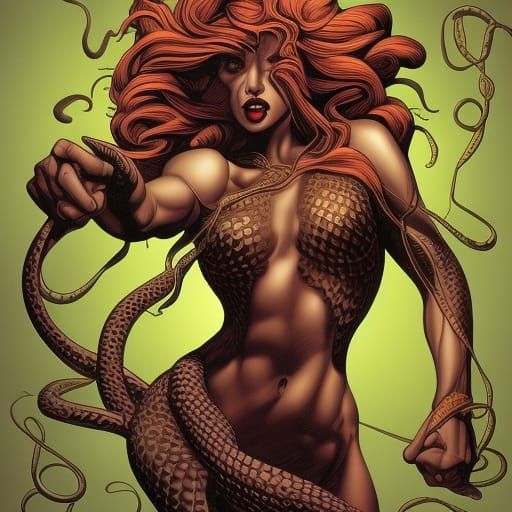 Medusa in Comic Book Art Style