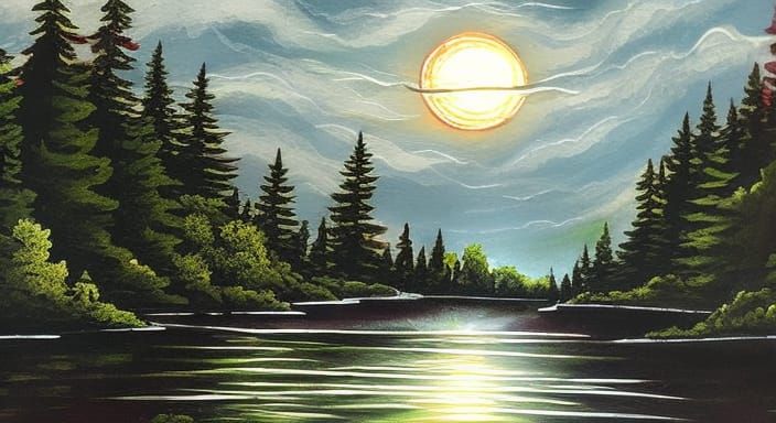 Sparkling Forest in an Otherworldly Sky