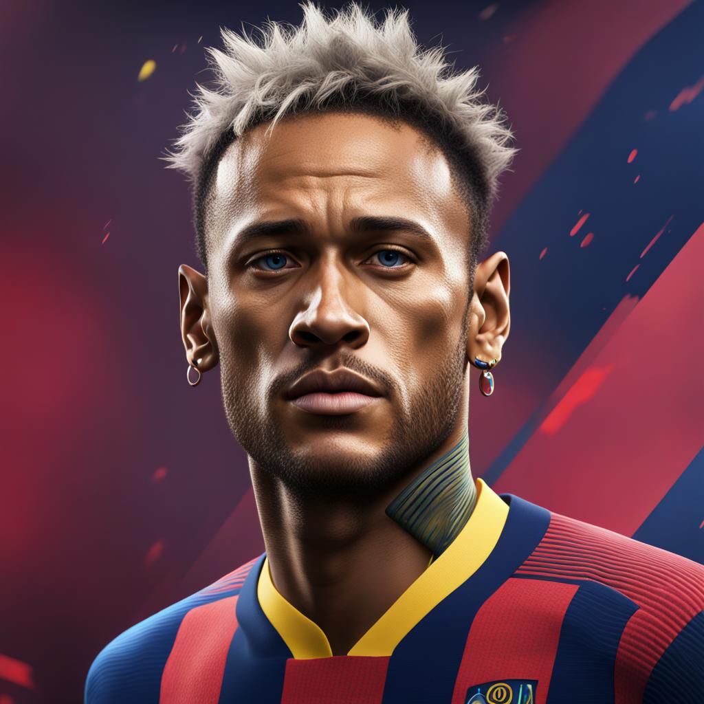 Detailed Matte Painting of Neymar in Deep Color