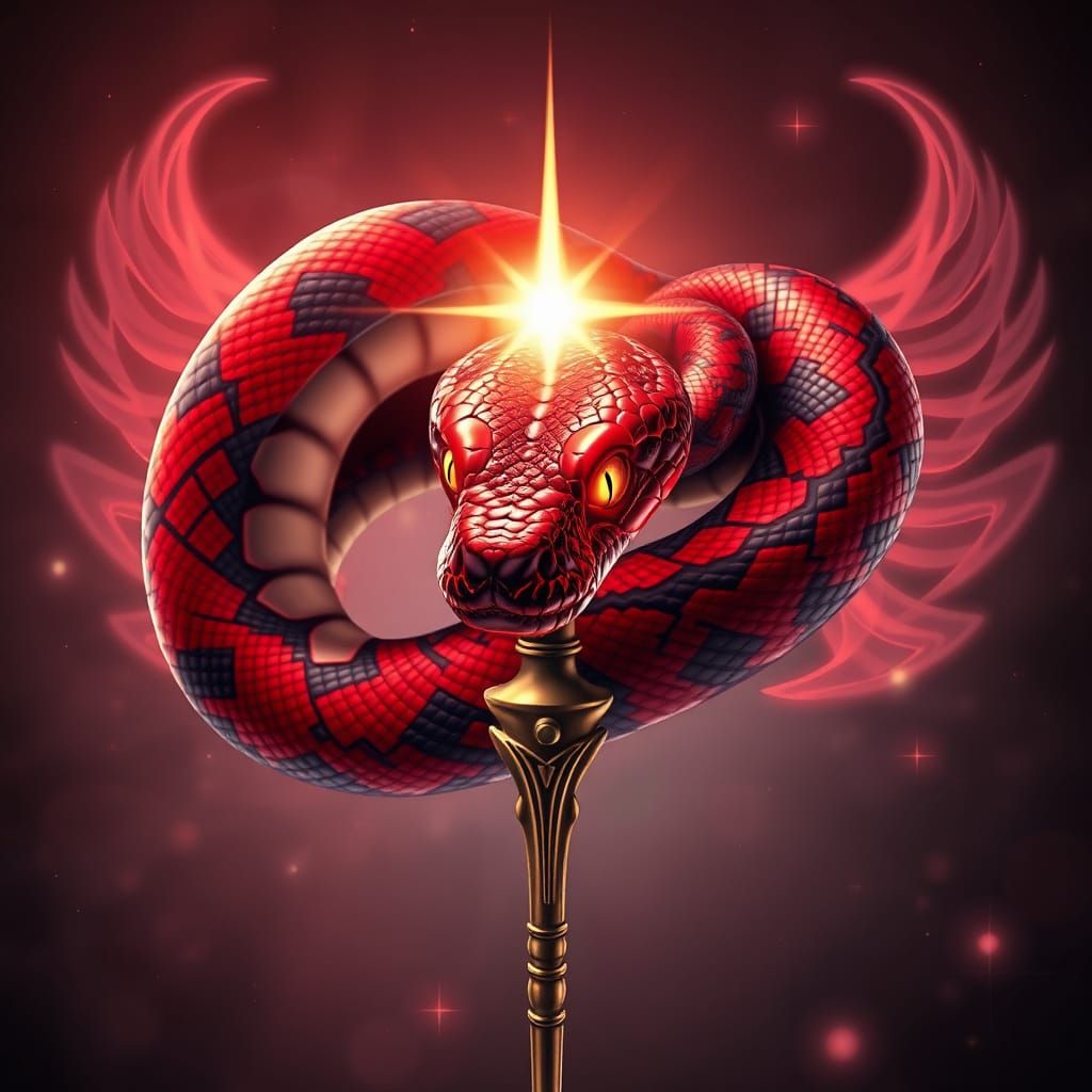 Enchanted Boa Constrictor on Celestial Caduceus