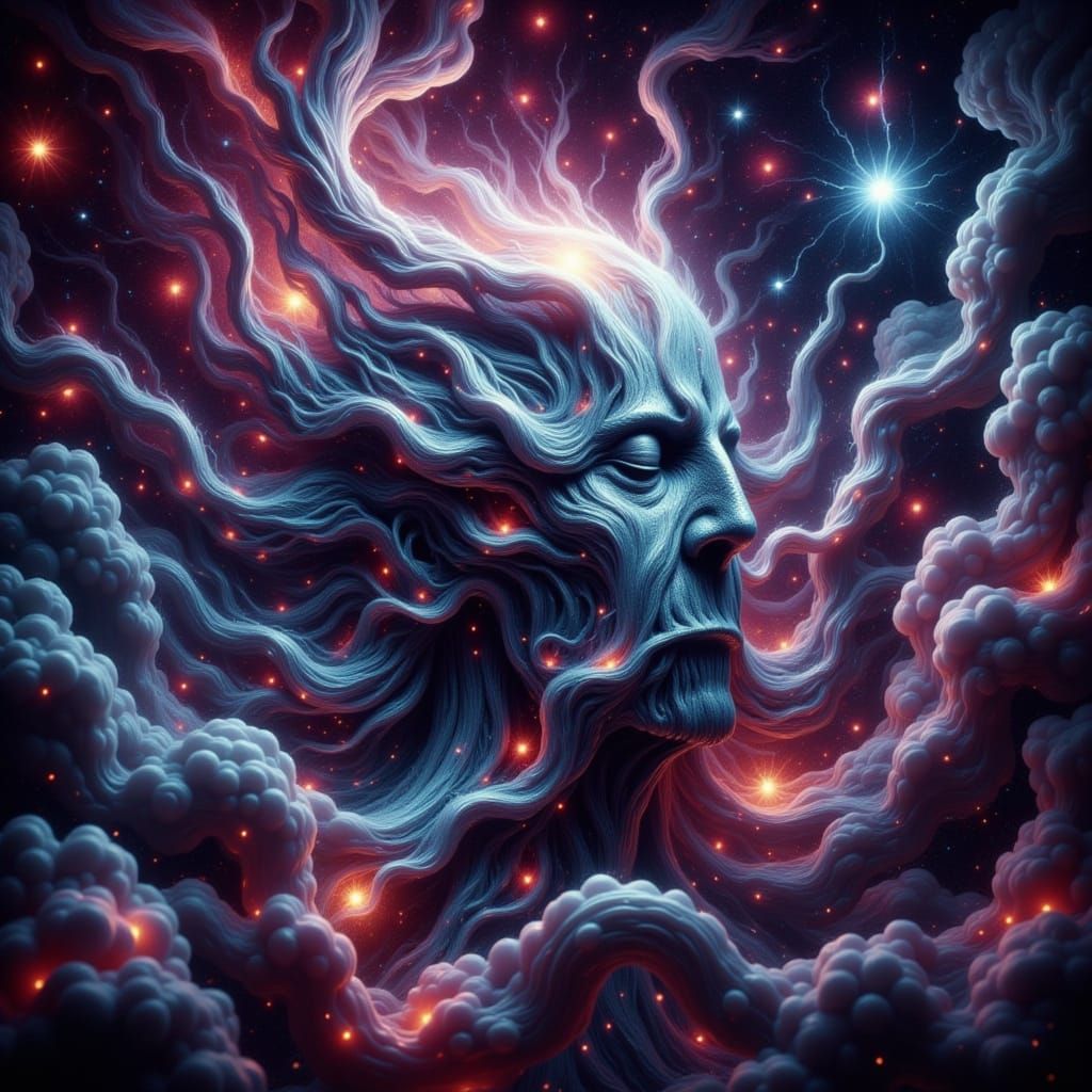 Ethereal Cosmic Deity in Eldritch, Surreal Style