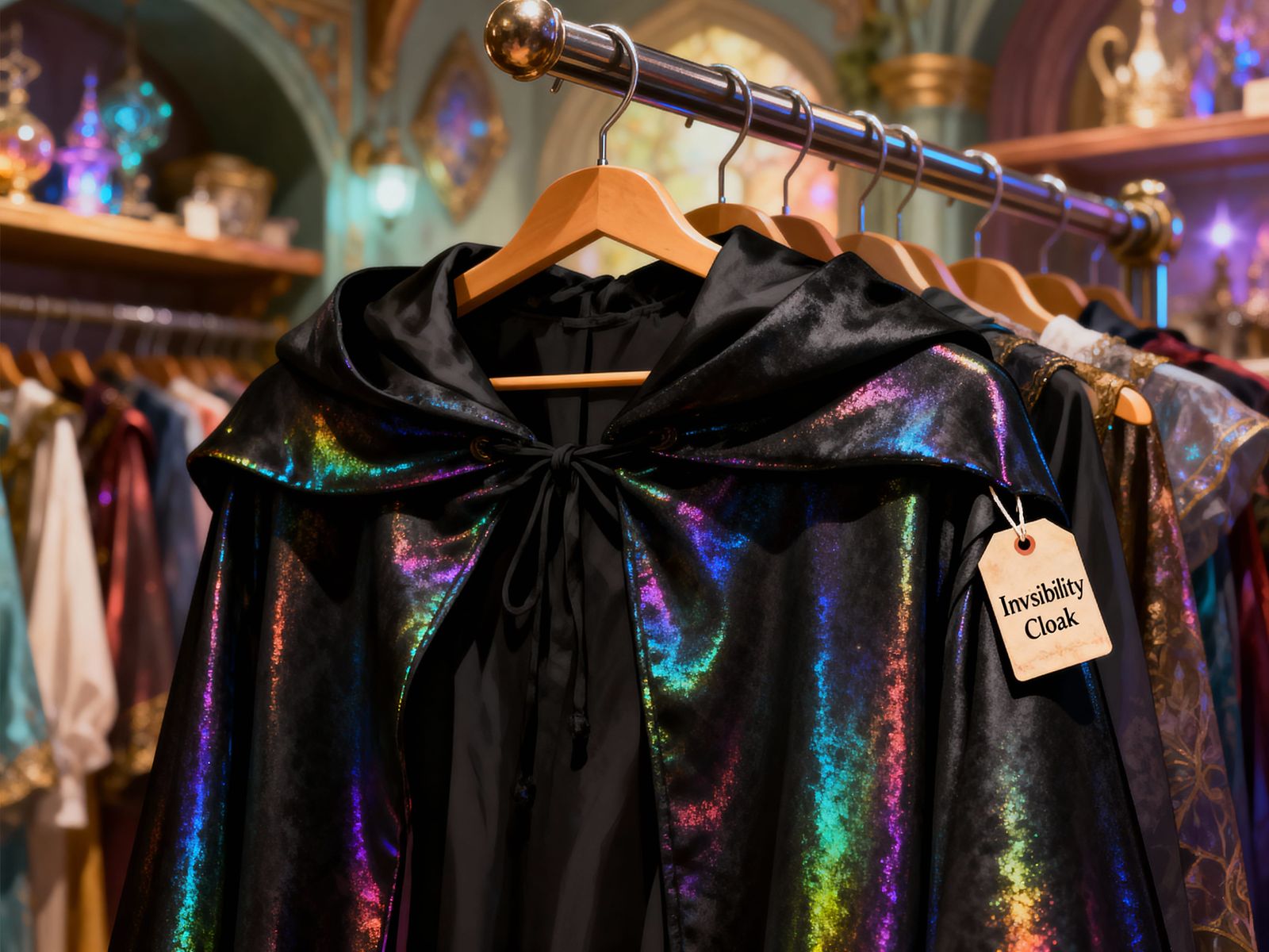 Iridescent Invisibility Cloak for Sale in Magic Shop