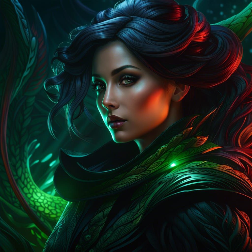 Poisonous Snake Portrait in Dark Fantasy Style