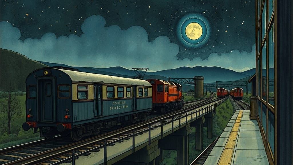 Moody Blues Train Ride in Noir Style