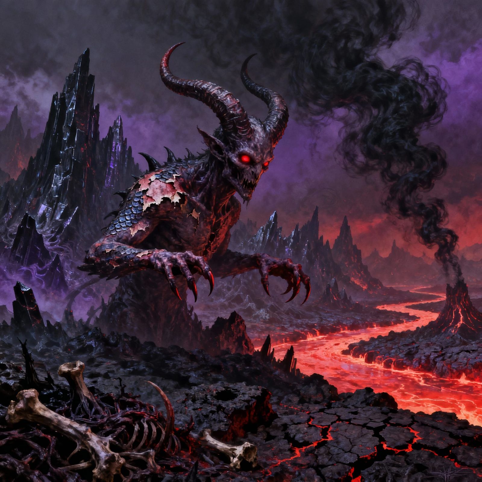 Ominous Black Metal Art of Demons and Hellish Landscapes