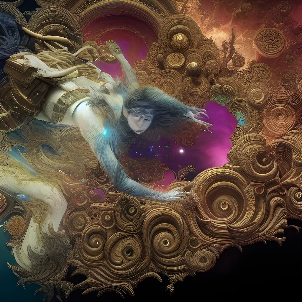 Cosmic Astral Projection in Studio Ghibli Style