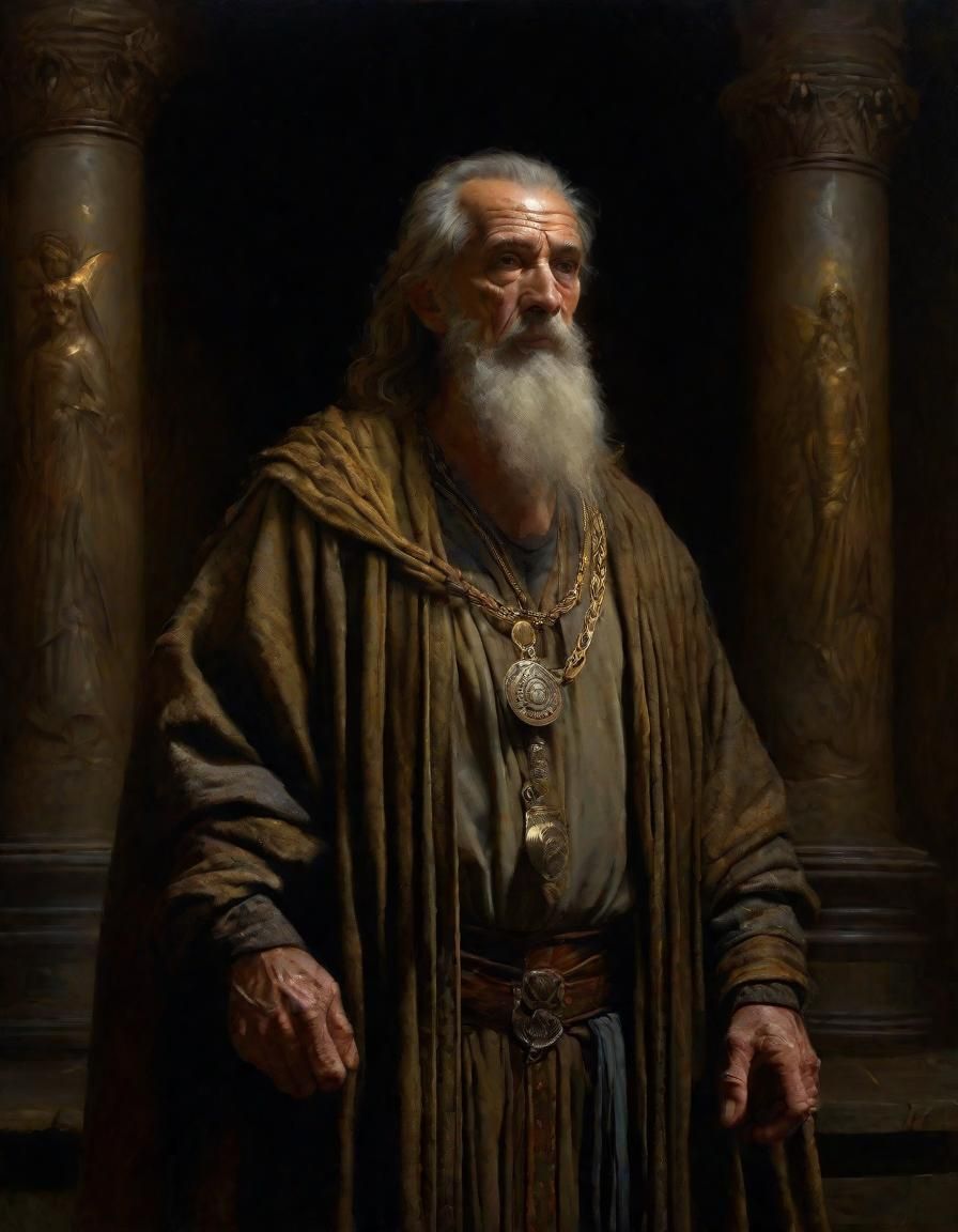Old medieval male sorcerer