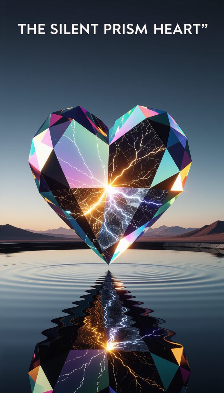 Fractured Prism Heart Levitates in Dark Vault