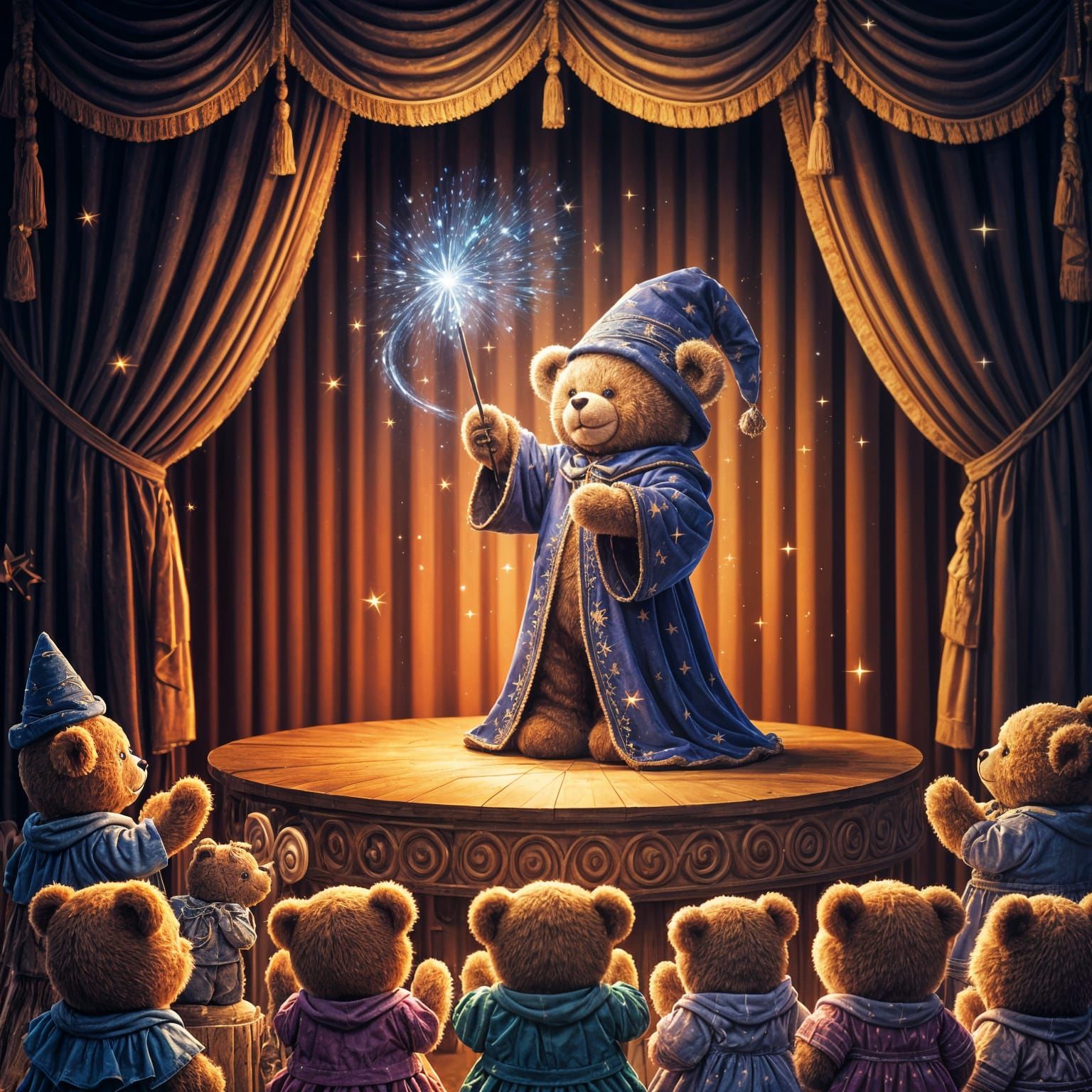 Teddy Bear Wizard's Magical Stage Show