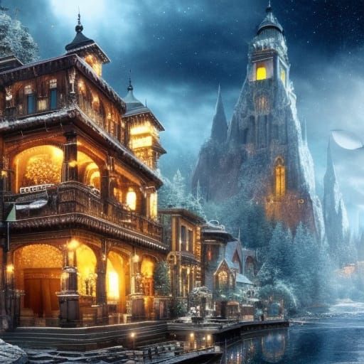 Epic Cinematic View of Santa's Hometown