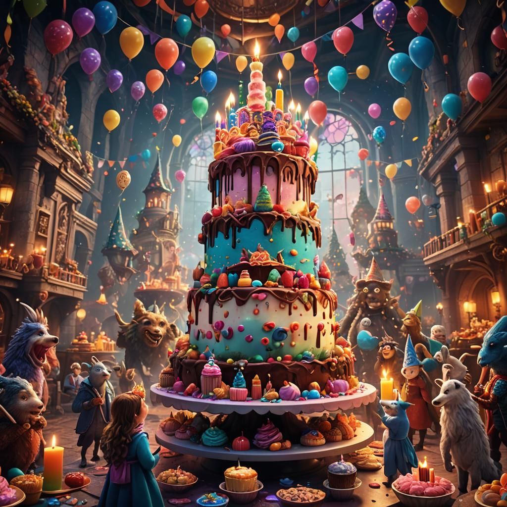 Fantasy Birthday Cake Scene in Unreal Engine 5