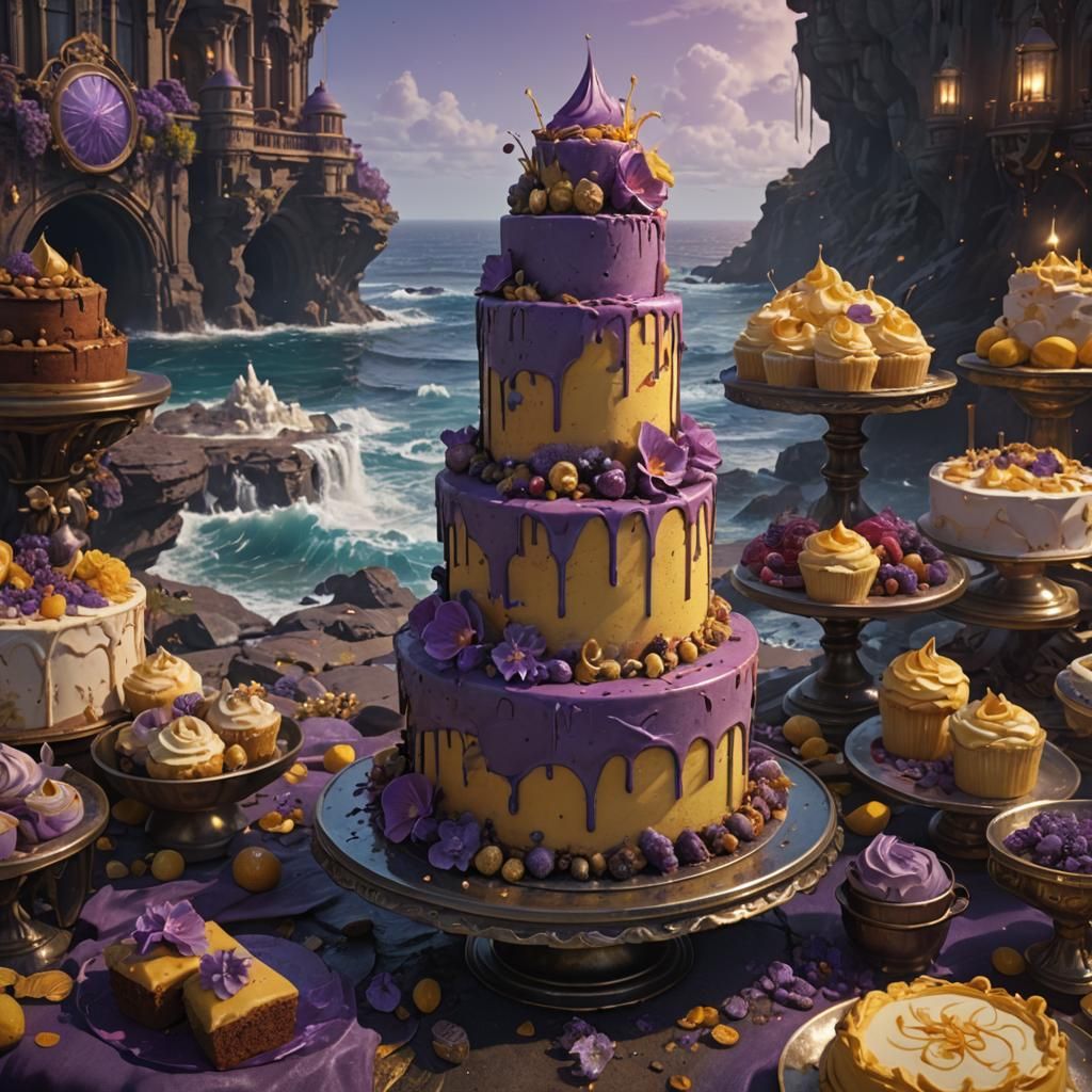 Cake by the Ocean: Dark Fantasy Digital Art