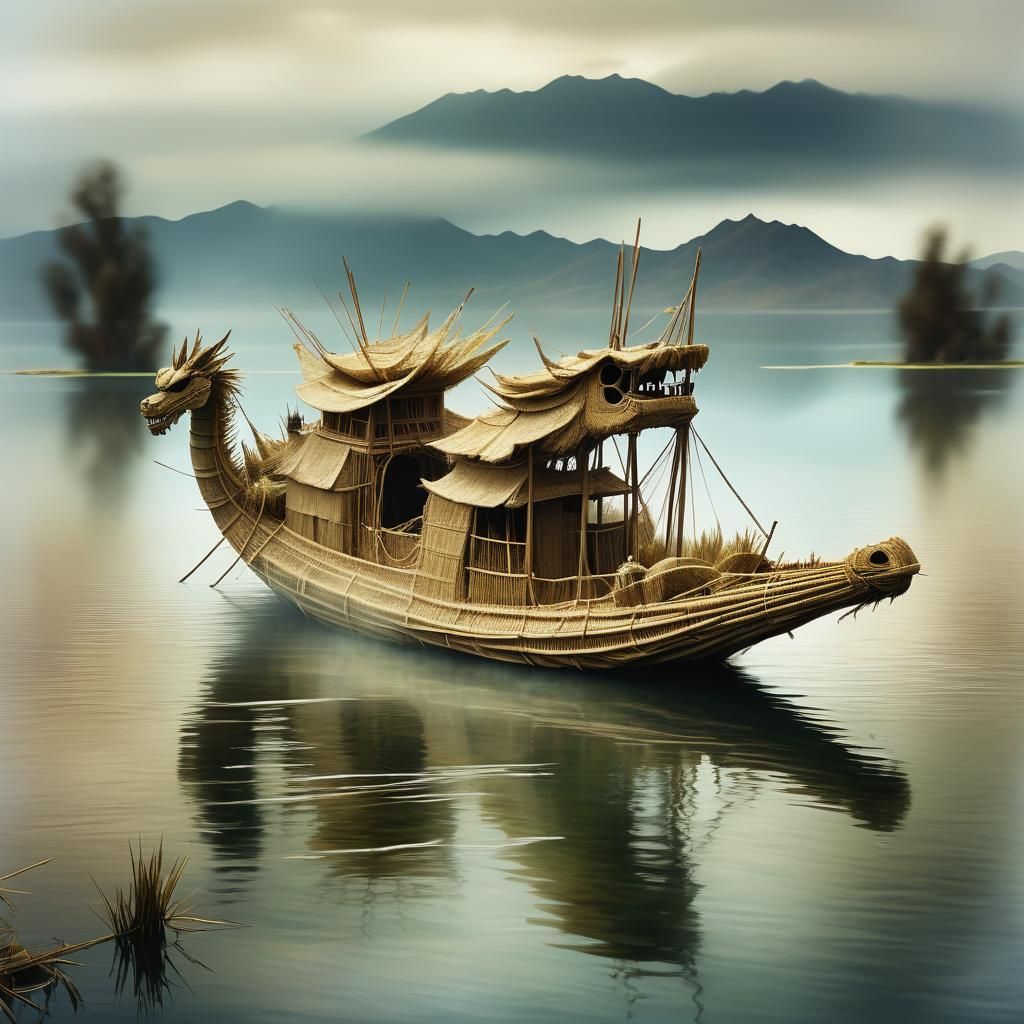 "Барко-де-тотора" традиционная перуанская лодка