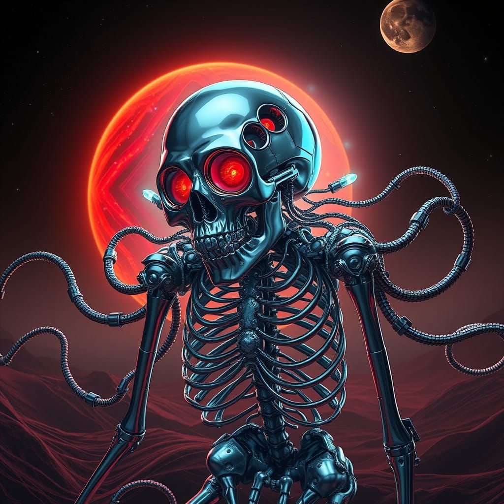 Techno-Organic Death God in a Realm of Cosmic Horror